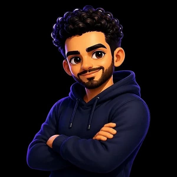Mahmoud Akram thinking character illustration